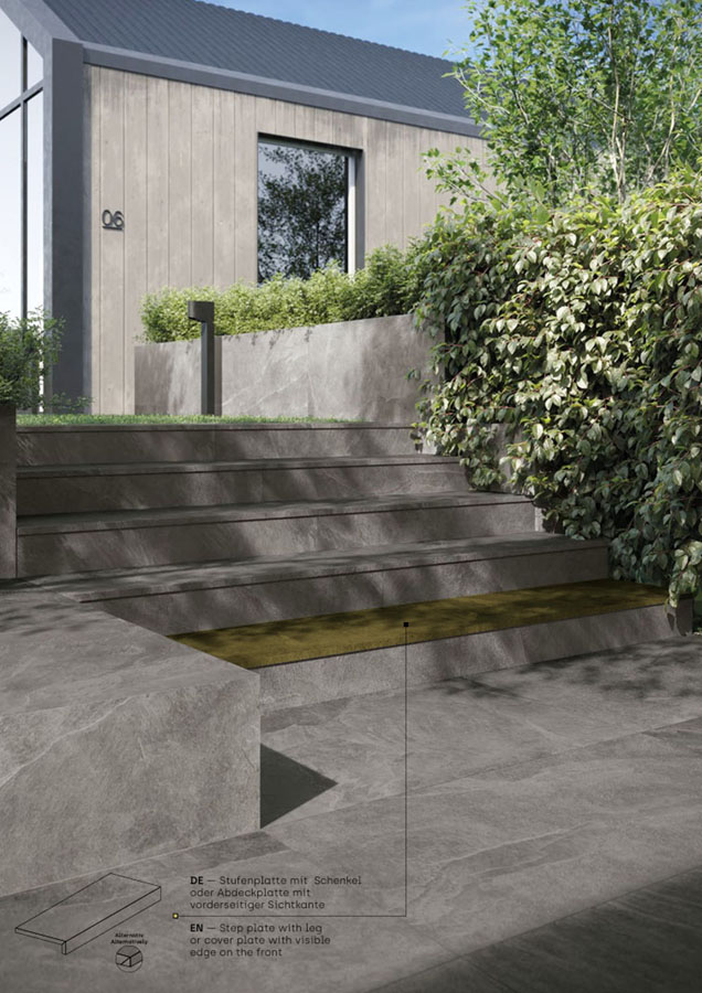 Stufenplatte L-Format mit Schenkel