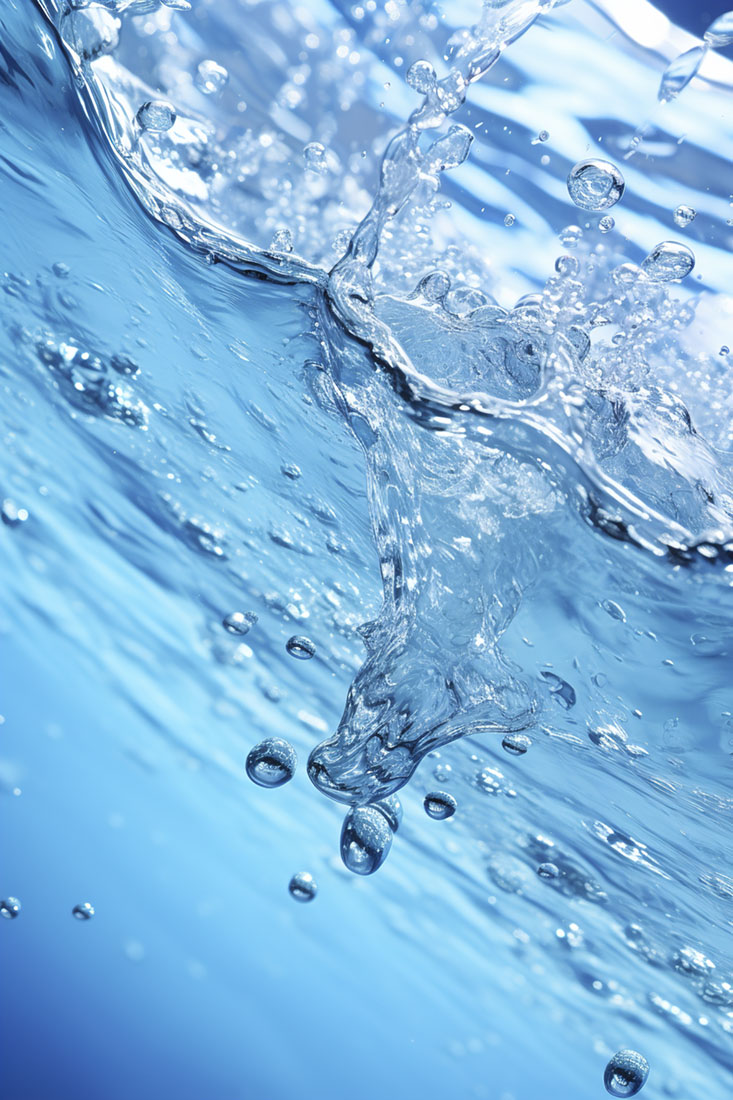 blick auf klares wasser mit spritzeffekt